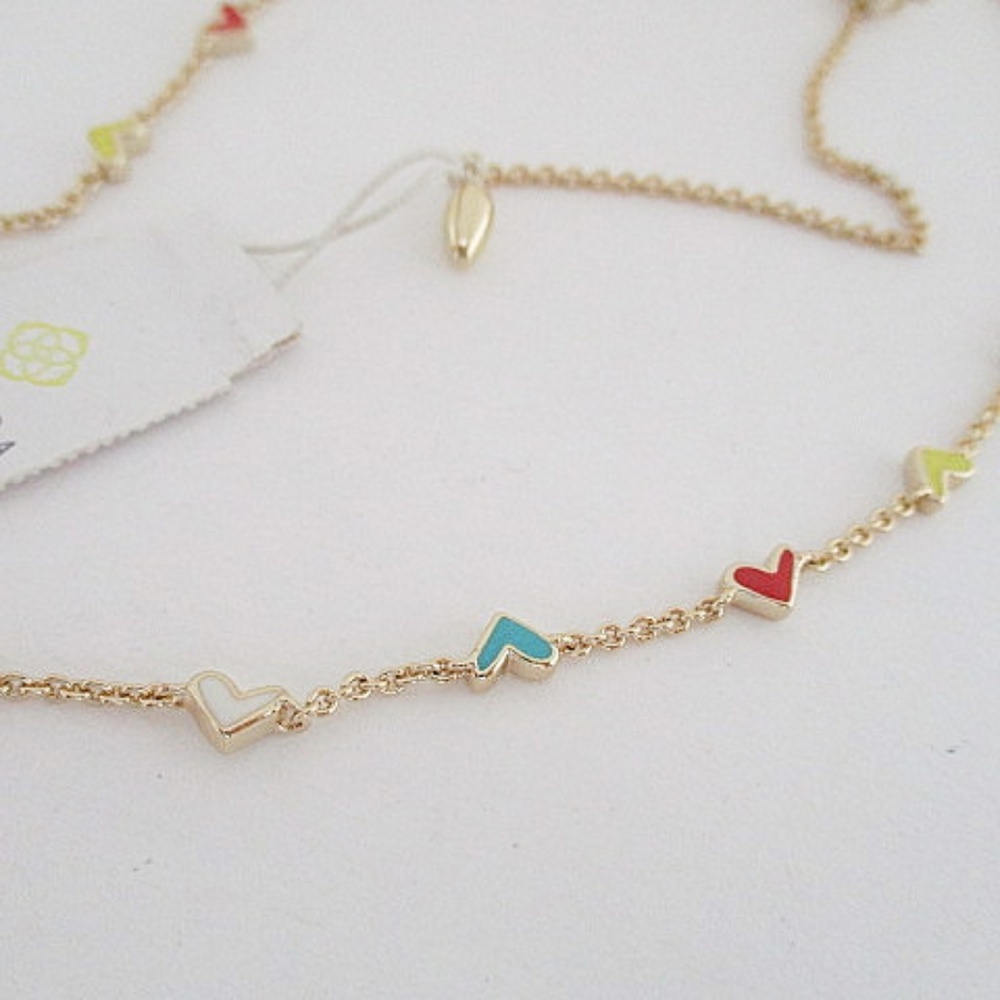 KENDRA SCOTT - Haven Heart Gold Strand Necklace in Multi Mix - Picture 4 of 6